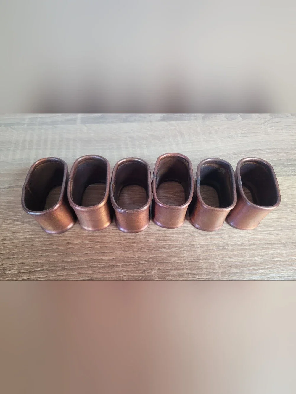 Copper Napkin Rings Set of 6 - Warm Gold Home Rustic Accent